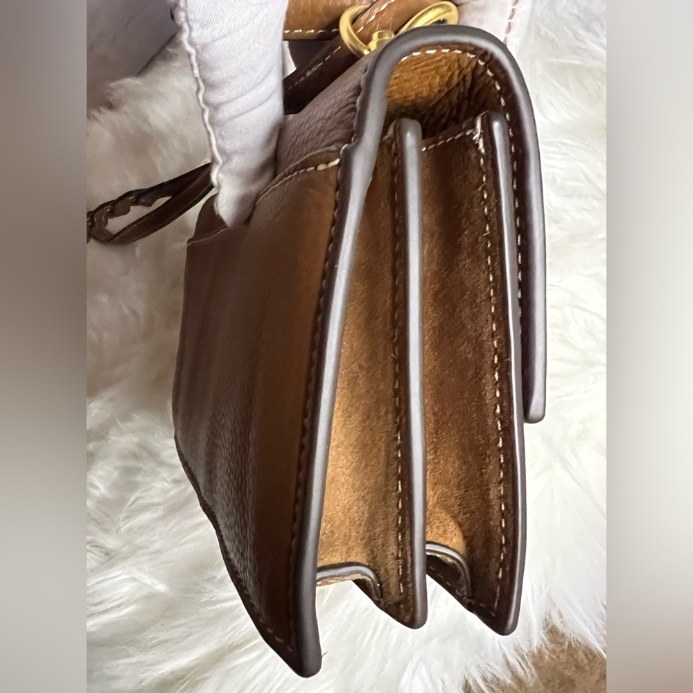 Tory Burch Light Umber Miller Flap Leather Shoulder Bag - Picture 9 of 14